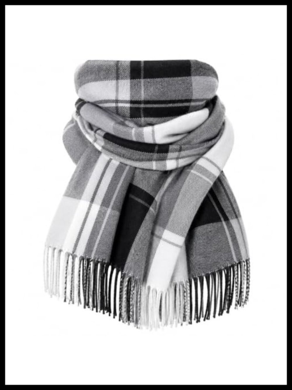 Oversized Plaid Winter Scarf Soft Warm Wrap Shawl Women